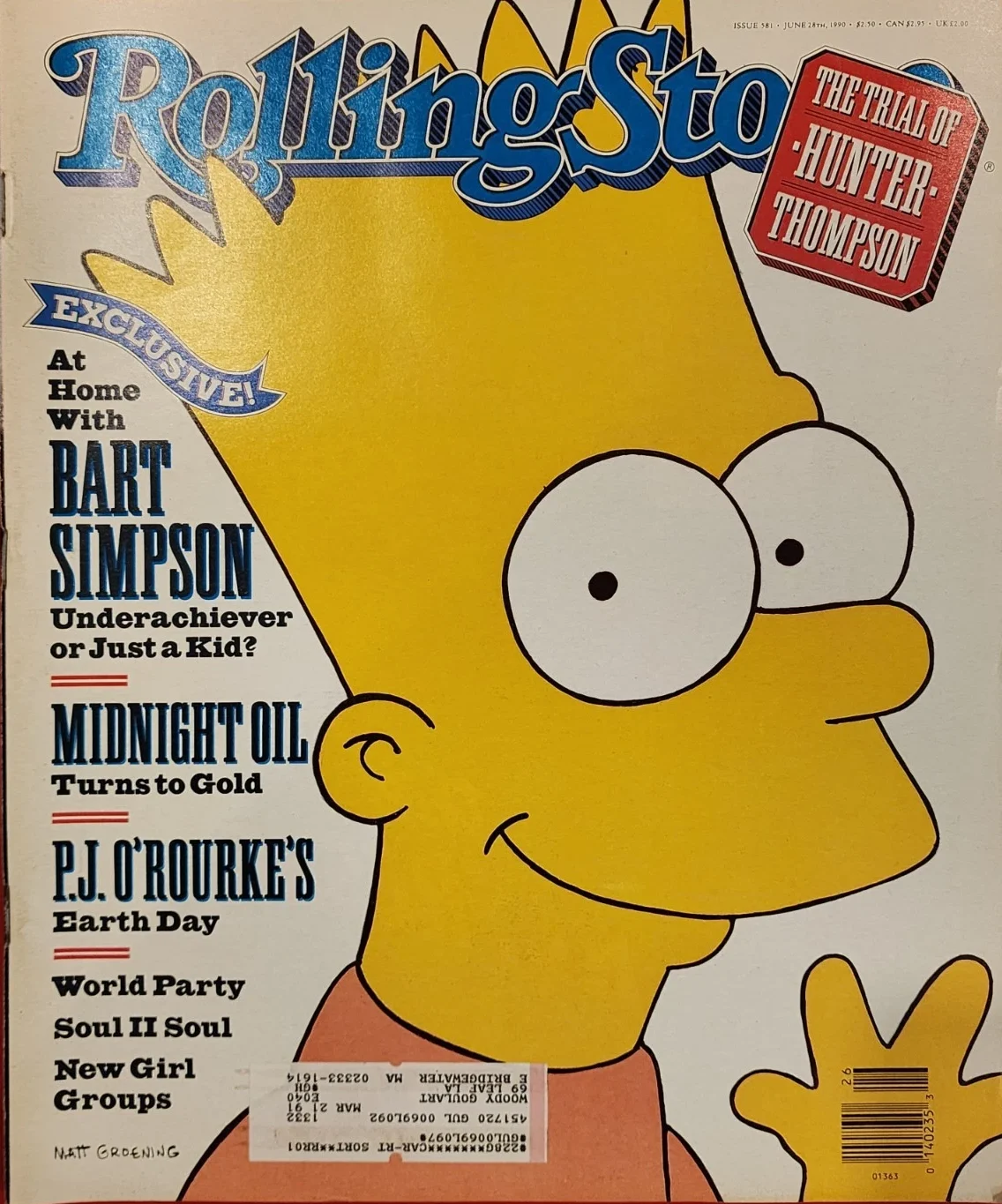 Rolling Stone Magazine Bart Simpson cover